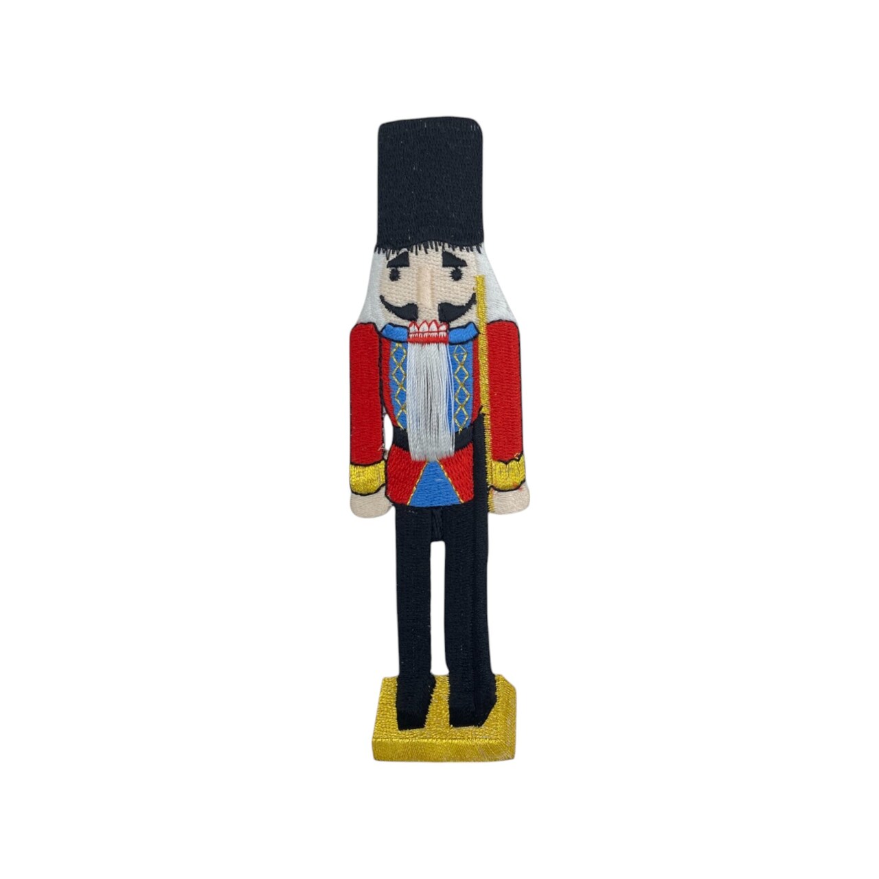 Nutcracker in Black Hat, Christmas, Toy Soldier, Embroidered, Iron on Patch